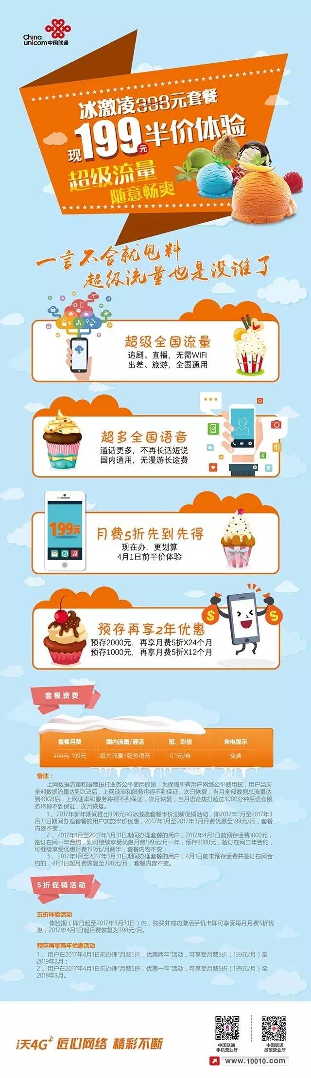 联通：冰激凌套餐：三连号无预存款任选！！！999-888-777-666-555-333-111，来看看吧！