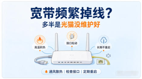 宽带频繁掉线？多半是光猫没维护好