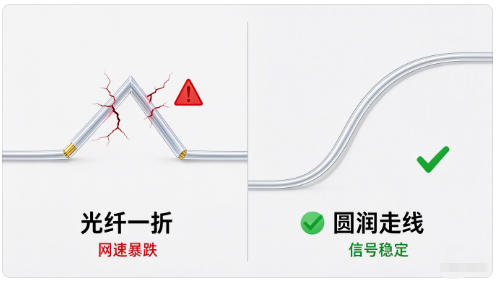 光纤线一折，网速直接报废！很多人家里网速差的元凶找到了