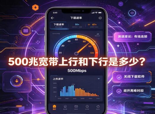 500兆宽带上行和下行是多少？实际下载上传速度计算