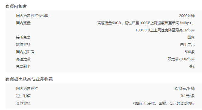 2024年黔南联通4G畅爽冰激凌红卡799元套餐