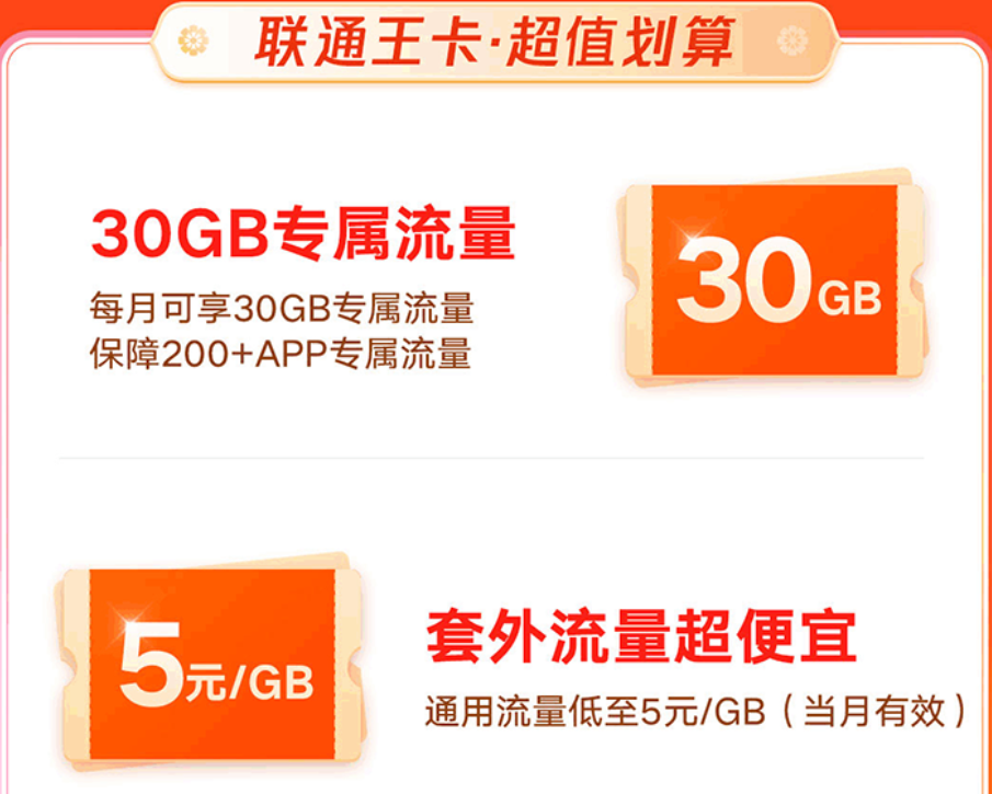 联通王卡29元套餐资费