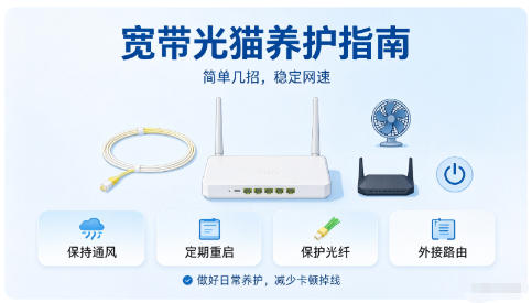 宽带光猫养护指南，简单几招稳定网速