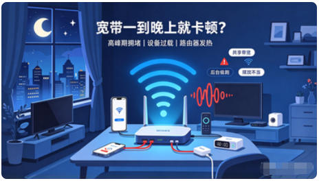 宽带一到晚上就卡顿?根源找到了