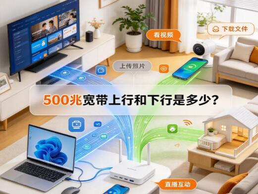 500兆宽带上行和下行是多少？实际下载上传速度计算