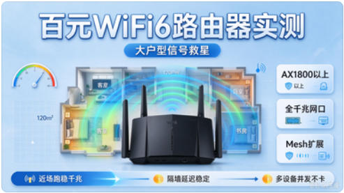 百元 WiFi6 路由器实测，大户型信号救星，高性价比组网首选