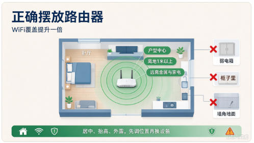 路由器摆对位置，WiFi 覆盖直接提升一倍！