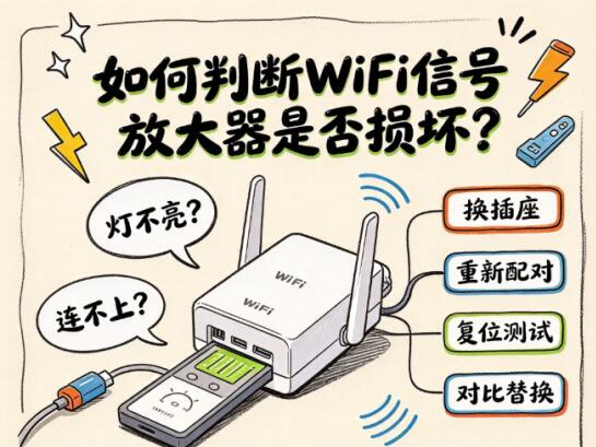 如何判断WiFi信号放大器是否损坏？从指示灯到测速排查故障
