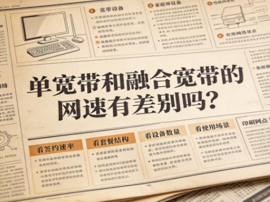 单宽带和融合宽带的网速有差别吗?看完不再选错