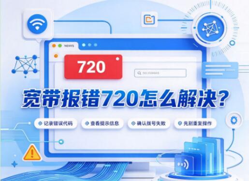 宽带报错720怎么解决？完整排查修复教程